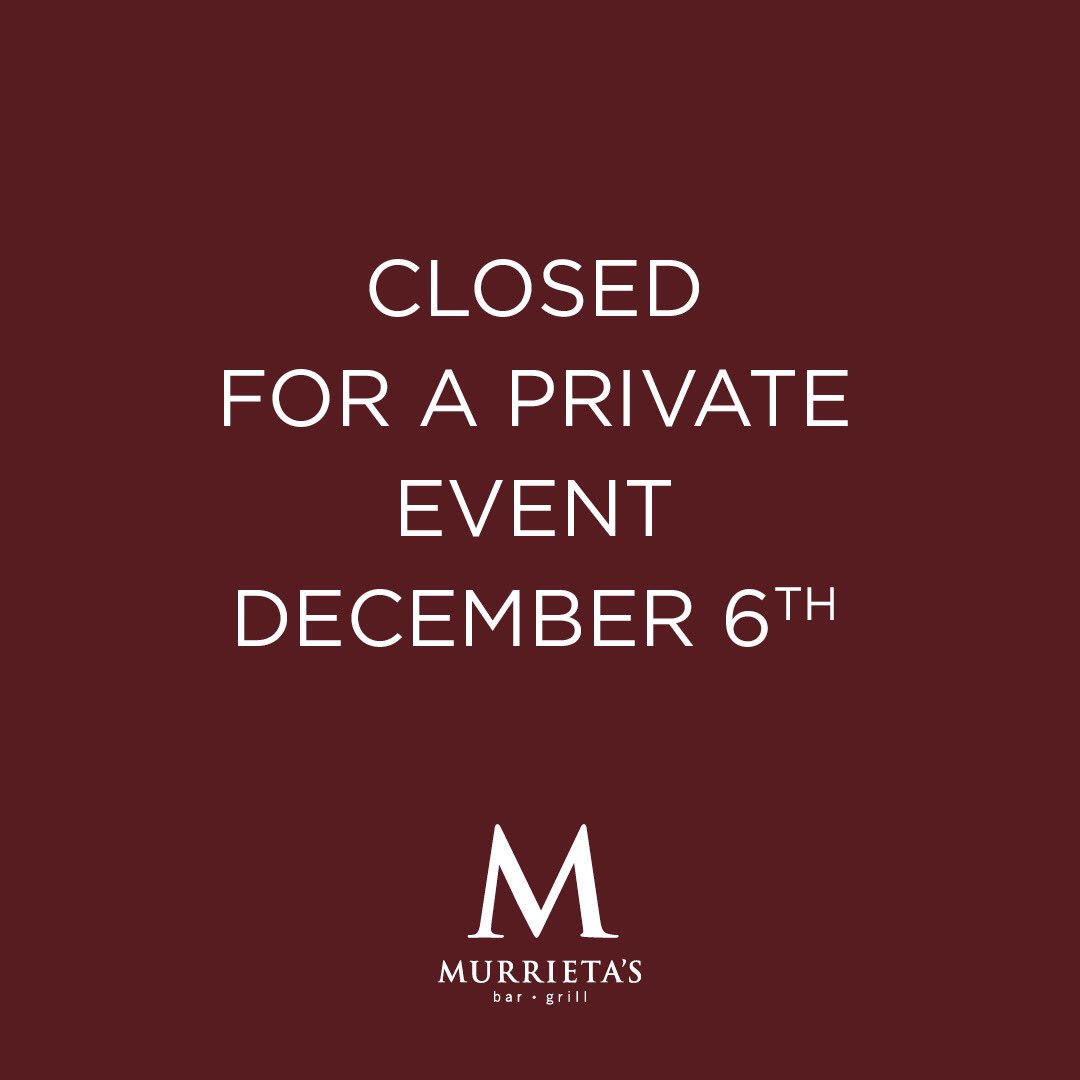 We are closed for a private event this evening. We appreciate your business and would love to see you next time. We will be open tomorrow for regular business hours.