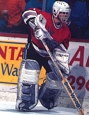 sjbarracuda's tweet photo. For #ThrowbackThursday check out #SJSharks alum Arturs Irbe in his sharp Kansas City Blades threads! #ThrowbackSeries https://t.co/7lQZHkXO4j