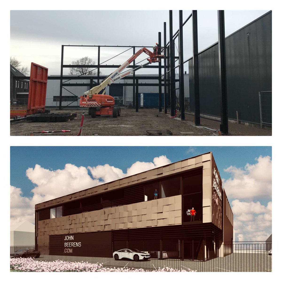HArchitecten's tweet photo. Het staal voor de nieuwbouw van John https://t.co/5fiOBaNneZ wordt geplaatst aan de Poppelseweg #goirle Erg fijn om aan zo’n project te mogen werken #nieuwsgierig naar het eindresultaat. https://t.co/bNon931nbb