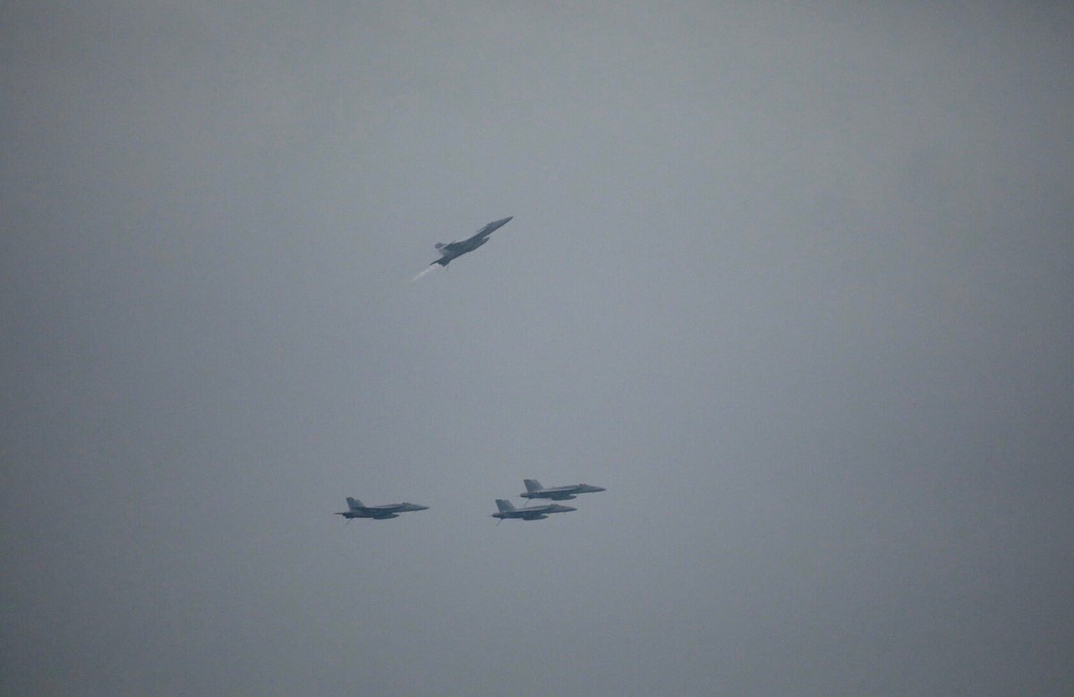 Four planes flying