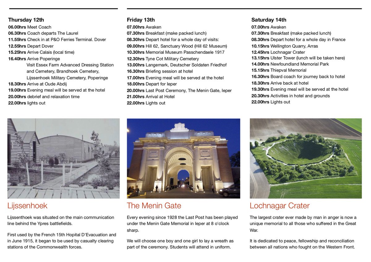 LaurelHistory1's tweet photo. Sneak preview for Year 8 #laurelhistorians our third WWI #battlefieldstour Leaflets and letter out next Monday! #AVisitToRemember https://t.co/9yljoZBTge
