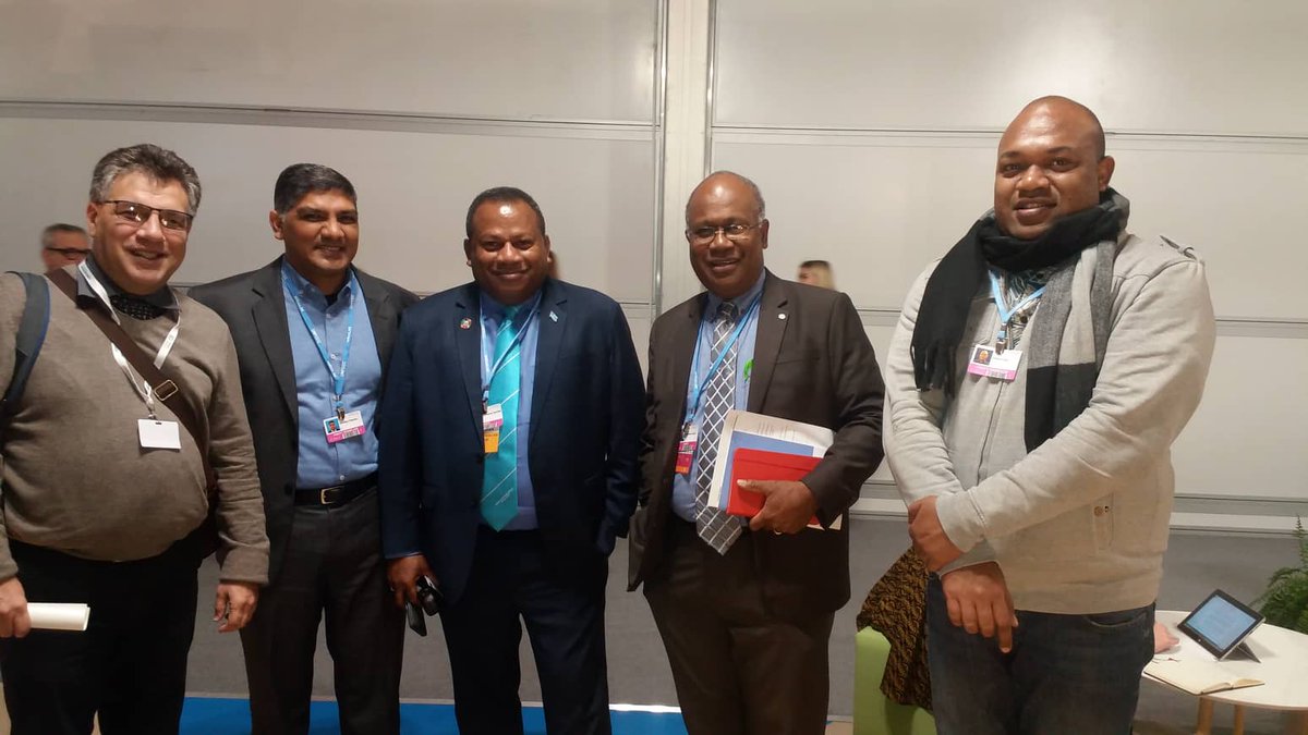 fcef_fiji's tweet photo. @fcef_fiji at the #COP24 in Poland, preparing to handover Presidency of #MBA4climate to the #PolandEmployersAssociation. @fcef_fiji President @ participated in the @ilo event on the theme: Game changer for the future of work: Towards a just transition with gender equality. https://t.co/DhskRVieVS