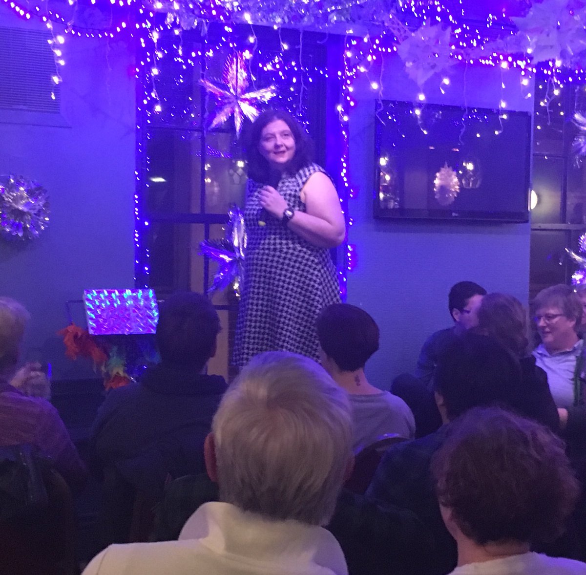 Her_Edit's tweet photo. As ever a great night @MYComedyLondon hilarious @maureenyounger and barn-storming @JenBrister #comedy https://t.co/0SYfkAro2z