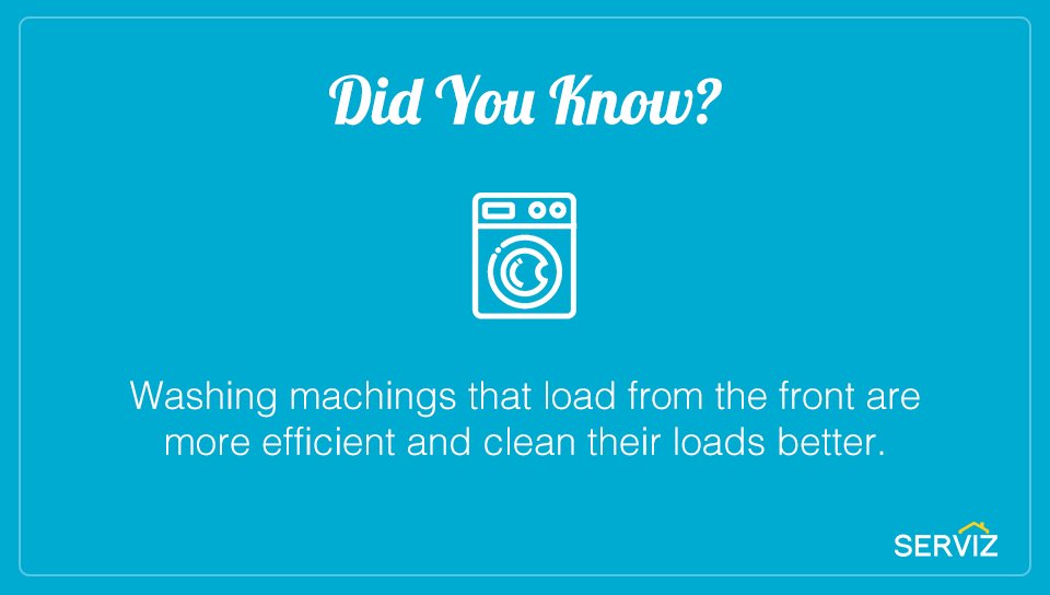 Did you know? Washing machines that load from the front are more efficient and clean their loads better.