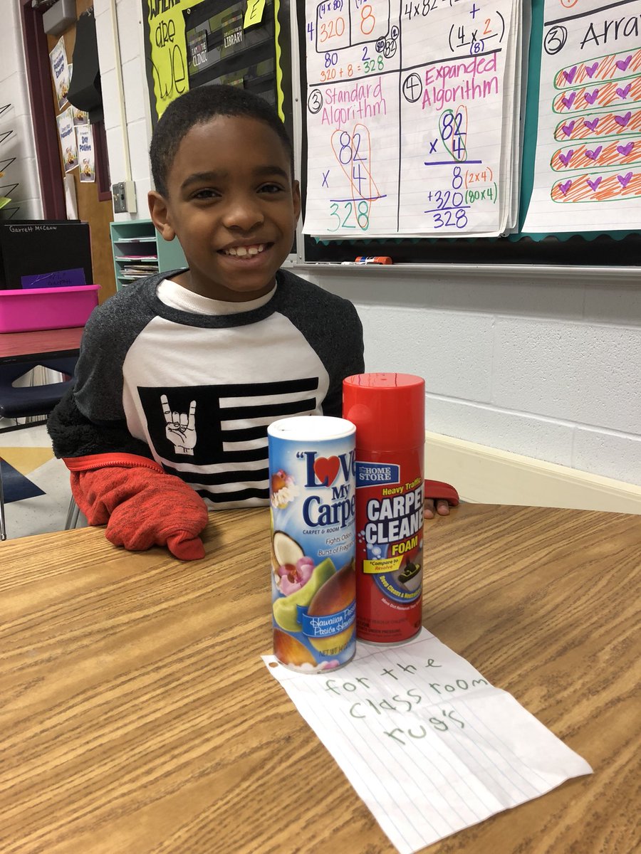 MsSingletonNISD's tweet photo. Day 4 of #12daystwitter! Want to check out the action in room D118? My student Christian has been learning all about vacuums. He surprised me today with carpet cleaner that he bought for our room with his very own money and demonstrated how it works!😍💗#HPCSpin @NISDCarson @NISD https://t.co/toBBSo8IFA