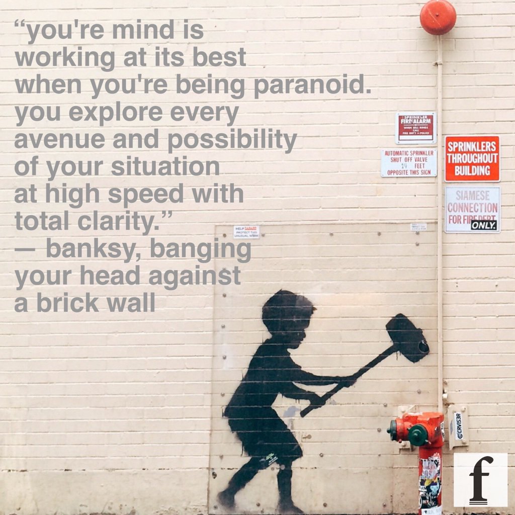 Inter_Play's tweet image. "Your mind is working at its best when you're being paranoid" #Banksy