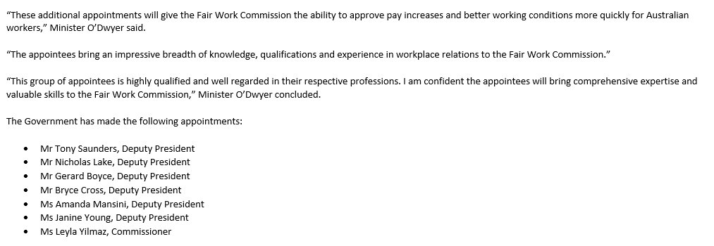 EmilyHWoods's tweet image. Kelly O'Dwyer has stacked the FWC with employers, only months out from a federal election, @sallymcmanus says it's a "disgraceful abuse of power" #auspol