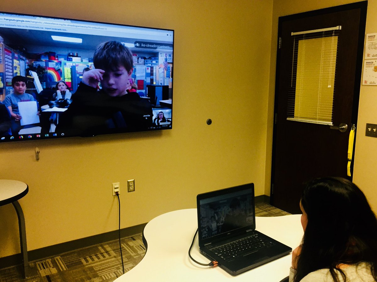 HollyAnnNelson's tweet photo. Google Hangout today ~ IKE Reading mentors meet their mentees at Orchard Lane! #SDNBLearns #SDNBReads @SDNBSchools @IkeSDNB @IkePrincipal https://t.co/nwWXoWEmvg