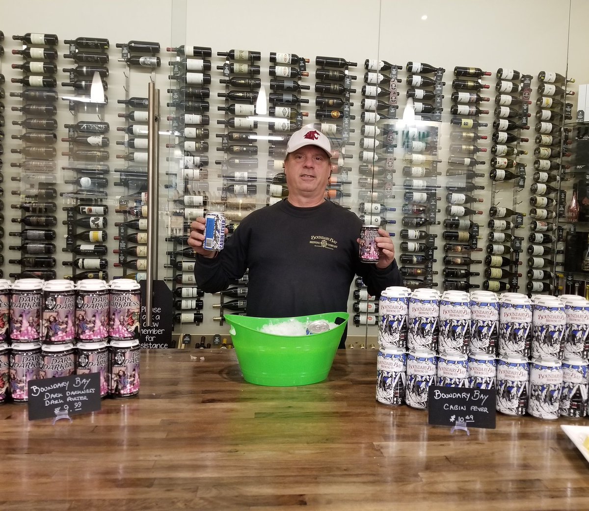 Boundary Bay beer tasting, featuring Cabin Fever Winter and Dark Darkness Porter, at Haggen Northwest Fresh, Woodinville Washington.