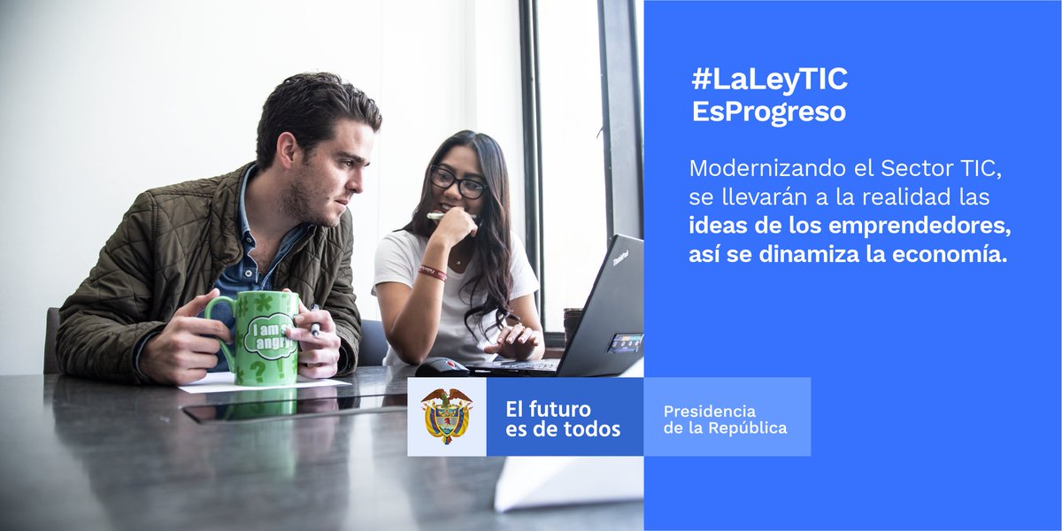 infopresidencia's tweet photo. El Proyecto de Ley que Moderniza el Sector TIC, busca reducir la desigualdad y promover el emprendimiento en Colombia, por esta razón y más #LaLeyTICEsProgreso https://t.co/7huCNSqo6f
