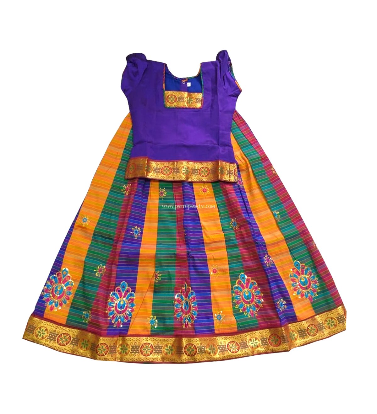 multicolor pattu pavadai
