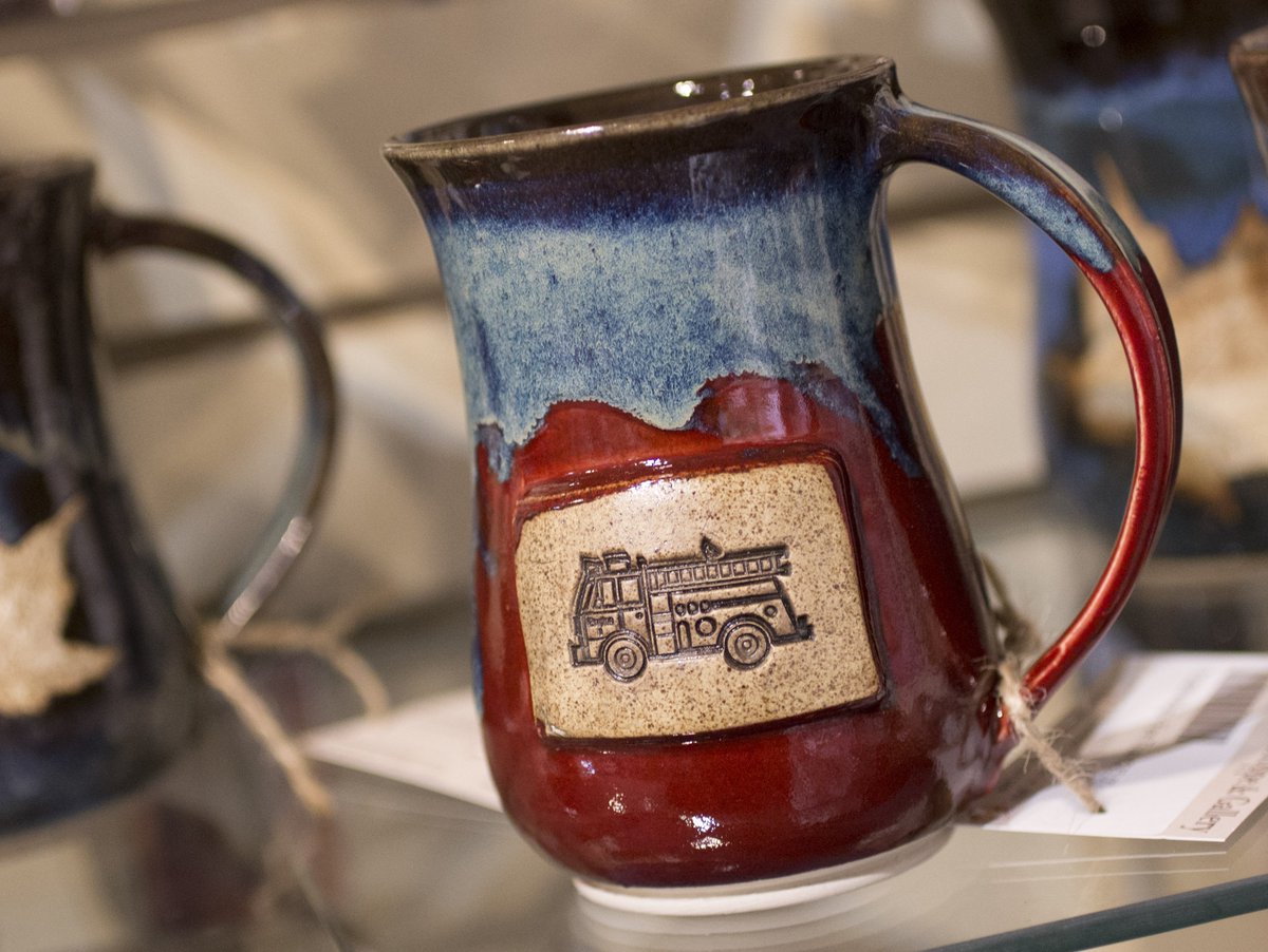 FrameShop's tweet image. Shopping for a Firefighter this Christmas? Check out this stoneware mug, handcrafted in Vermont by Blue Moon Pottery!  See more pottery at zurl.co/CdvT
#fireman #firetruck #bluemoonpottery #vtcrafted #pottery  #vfsgallery