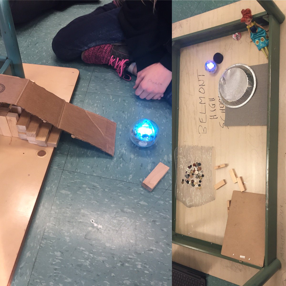 MelissaHorner18's tweet image. Lots of fun (+ coding + mathematics) at Spencer MS this afternoon w Brianna D's and Amanda B's classes using @Sphero to help rescue after a disaster! Students had to build a ramp and navigate in order to tell stranded ppl that help was on the way. #clcCodeWeek @jentnixon #SD62