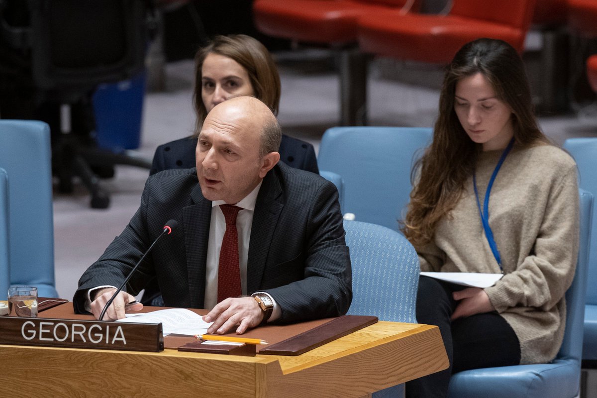 kahaimnadze's tweet photo. At #UNSC on regnl.orgs in conflict #prevention & resolution, recalling Russian veto on #UNOMIG & OSCE mission, positive role of #EUMM, Russian obstruction to full mandate, #GID but lack of Russia's political will, importance of #IPRMs, linkages btw security/developmnt/HumanRights https://t.co/D4H4RW8WrQ