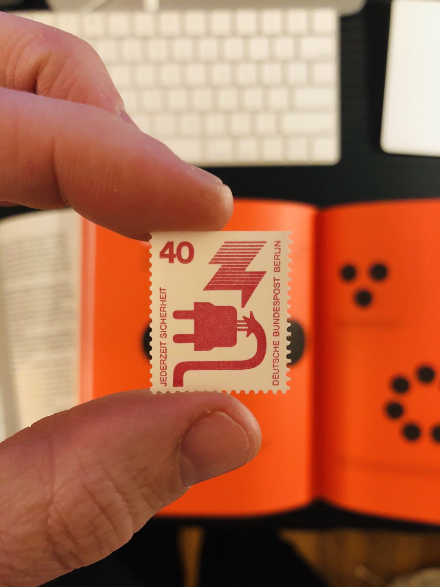 The cool thing about stamps is you can make them about really big, basic concepts. Like this one: it’s a stamp about electricity! Danke danke danke, Elektrizität!