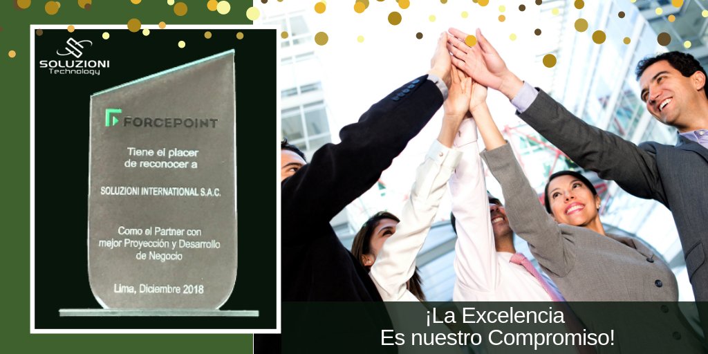 soluzionitechpe's tweet photo. Gracias @ForcepointSec  por nombrarnos Mejor Partner en Proyección y Desarrollo de Negocios. https://t.co/Owbj0r6M1o