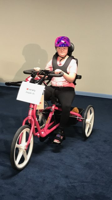 LifeCoachGill's tweet photo. It was AWESOME to see students from @CentralIU10 schools receive equipment (bikes, strollers, and communication AT) from @VarietyKids earlier today. #CIU10 #varietykids #mybike #magicmoments #milesofSMILES #varietykidscan #allfortheKIDS #FTK #tistheseason https://t.co/3yIXxmyfzI