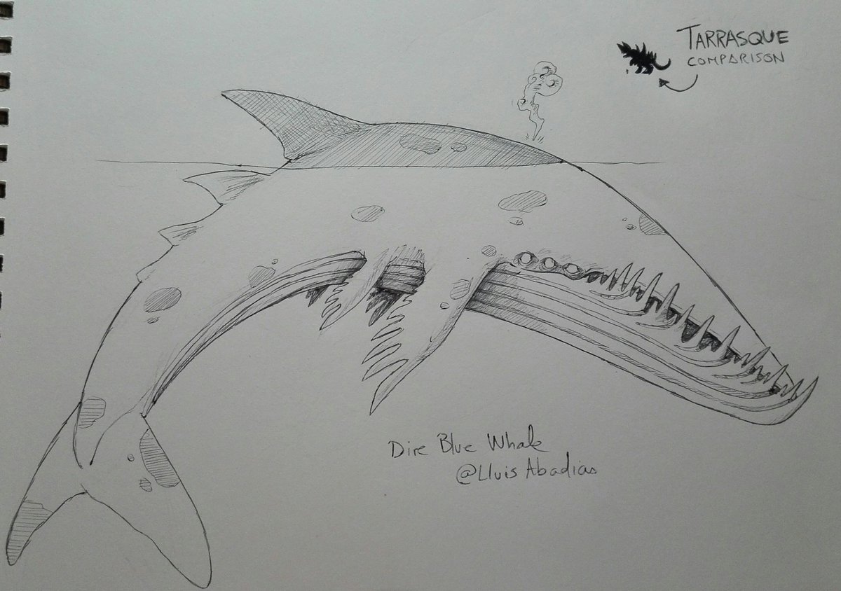 LluisAbadias's tweet photo. DIRE-A-THON 4/6 @Eranthius's challenged me to draw... A DIRE BLUE WHALE! 

Alingnment on this one? 

#dnd #dnd5e #ttrpg #rpg #howdireyouduel #howdireyou https://t.co/qkziaZs0eb