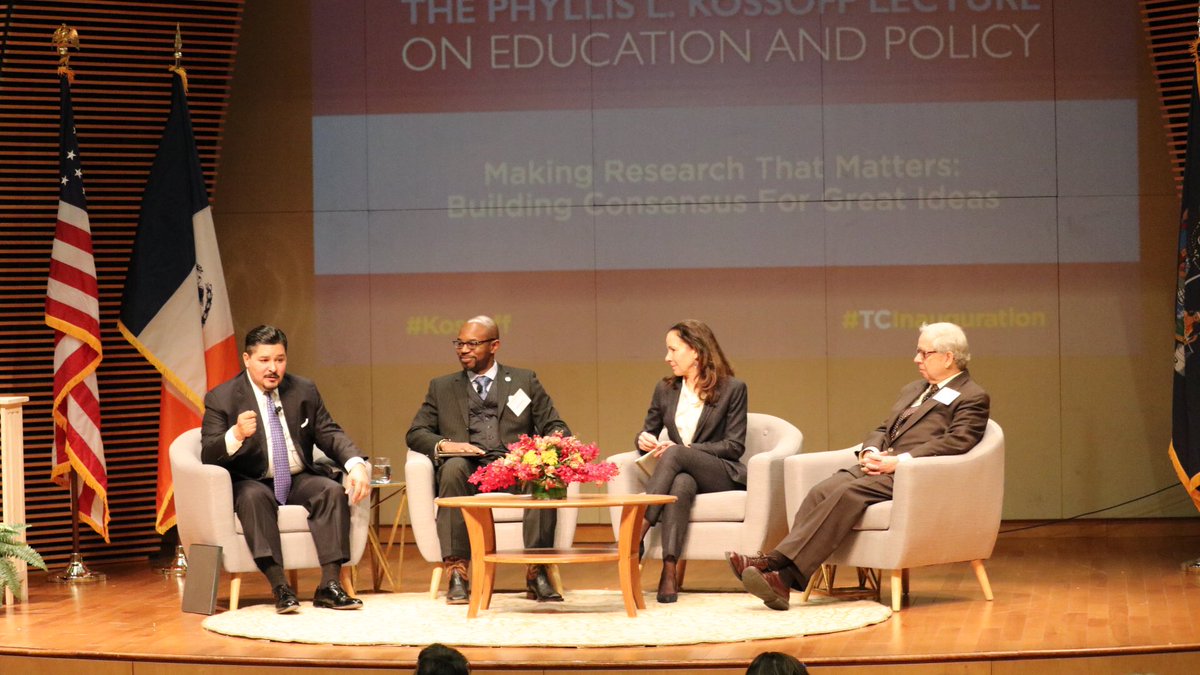 TeachersCollege's tweet photo. Did you miss today’s Phyllis L. Kossoff Lecture on Education &amp; Policy, featuring NYC Department of Education Chancellor Richard A. Carranza? Don’t worry, you can watch the Livestream anytime here: https://t.co/LxRb8BZRZz #KossoffLecture https://t.co/AQMBaCNmLq