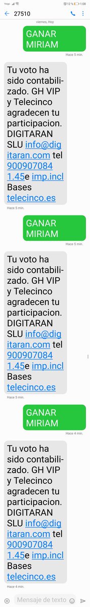 CarlosCT85's tweet photo. #GHVIPGala13 #SomosLaAudiencia6 #GanarMiriam27510 #ReinaInca #MiriamGanadora #MiriamGanadoraDeGHVIP6 Hay van mis tres votos para que gane la mejor concursante de esta edición de @ghoficial y es @MiriamSaavdra https://t.co/mlqkfp75Cg
