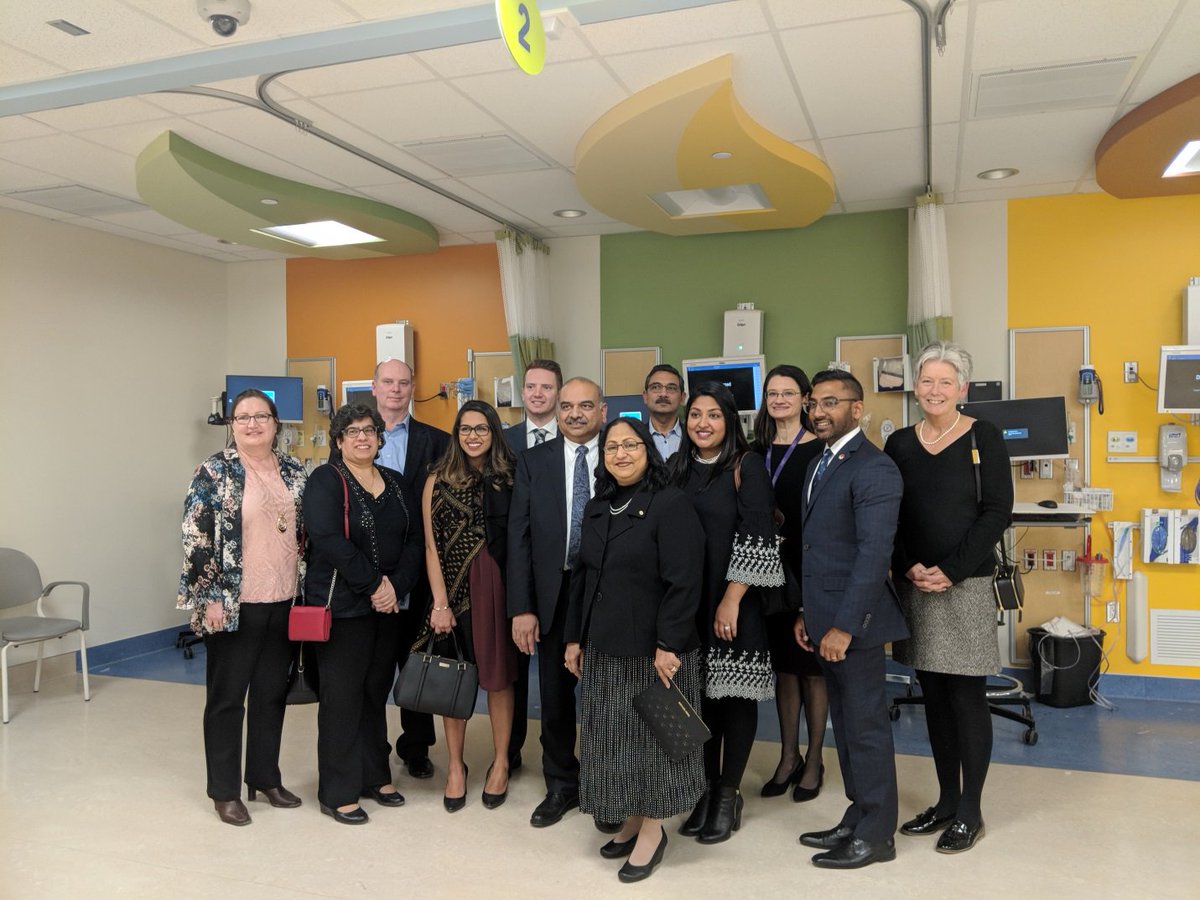 CHEO's tweet photo. #TBT: We were pleased to welcome Nishith & Nita Goel, Vineet & Alka Srivastava and their @CistelTech family in our Surgical Day Unit to celebrate their gift of $100K for #ProjectStitch, and recognize their contribution with two official plaques — thank you for supporting #CHEO! https://t.co/SGwaa3qwwR