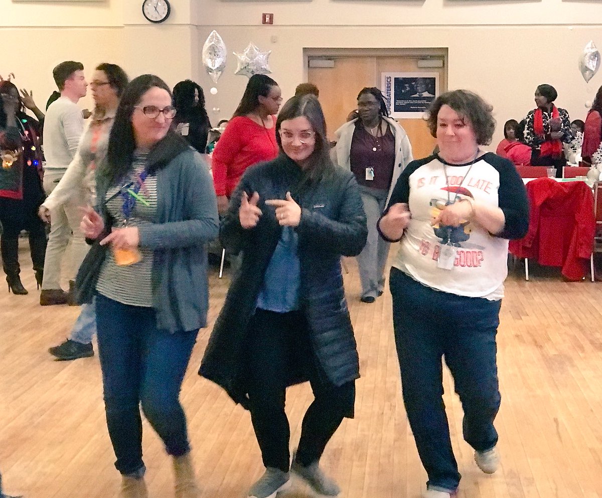MSCSK12's tweet photo. Congratulations to our new teachers on their first semester! Along with their mentors, they gathered together tonight to mix, mingle, share their stories, and have a good time! Shout out to our ugly sweater finalists and soul train stars! #teacherturnup #SCSis901 https://t.co/mkphVmcOWq