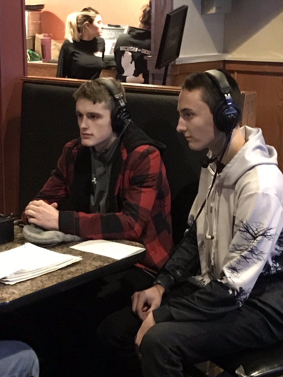 SJJTitanSports's tweet photo. The @SJJRadio Coaches Show featured the Titan Wrestling Team tonight! Brad Geis '20, Will Lanier '21,  Gabe King '21, Max Turner '19, JT Furko '21, Tyler Camp '20, Coach Jeff Williams &amp; Head Coach Shawn Contos all took the 🎤 tonight! #GoTitans https://t.co/oUF8a1wVf5