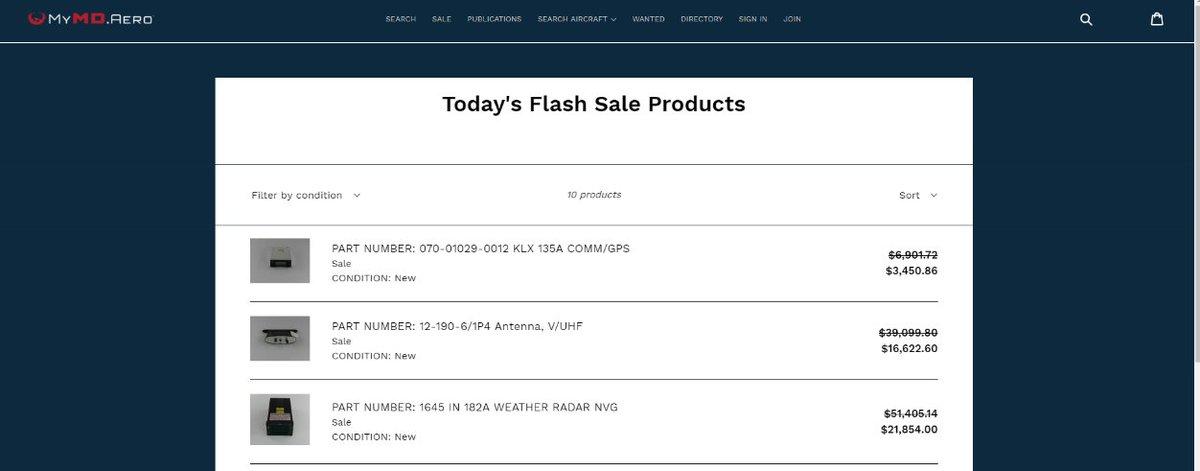 MDHelicopters's tweet photo. https://t.co/EWOf5s4tqy announces a new Flash Sales capability! Get access to exclusive online #flashsales for deeply discounted parts. These sales will be updated daily and parts will be available on a first come, first served basis.
#myMDaero #flashsale #MDHI https://t.co/eXkm0p061s