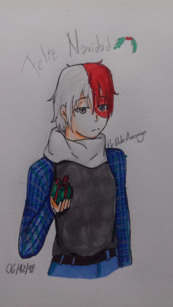 Piedulceamargo's tweet photo. #todorokishouto  #Todoroki #BNHA 
Navidad, navidad. Por favor dibujo deja de sangrar :D https://t.co/HZuvmMxDDI
