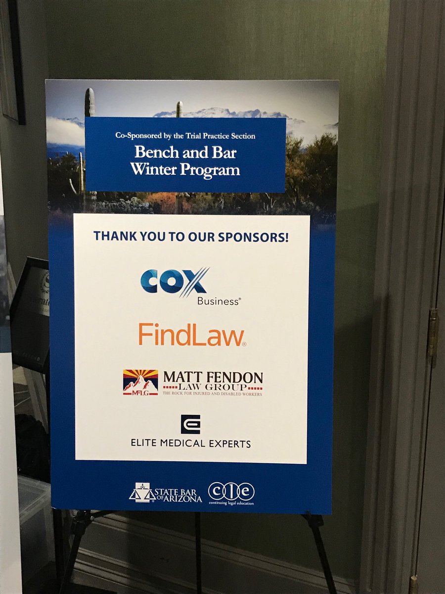 MFendonLawGroup's tweet photo. #MFLG enjoyed our time in #Tucson tonight co-sponsoring a great @AZStateBar event #rockofworkcomp https://t.co/AhH53czXxH