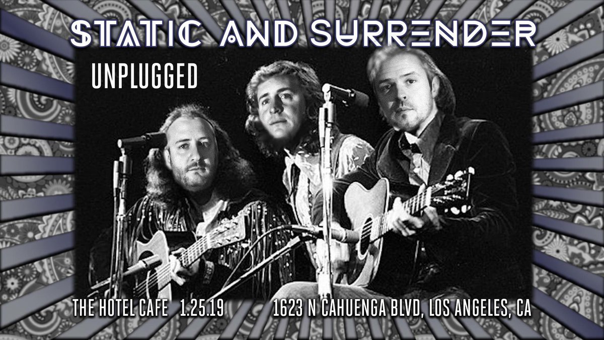 Static and Surrender (@staticsurrender) on Twitter photo Heyo #LosAngeles #LiveMusic lovin friends. Come hang for an #Acoustic set <a href="/thehotelcafe/">Hotel Cafe</a> on 1/25! Heyo #LosAngeles #LiveMusic lovin friends. Come hang for an #Acoustic set <a href="/thehotelcafe/">Hotel Cafe</a> on 1/25!