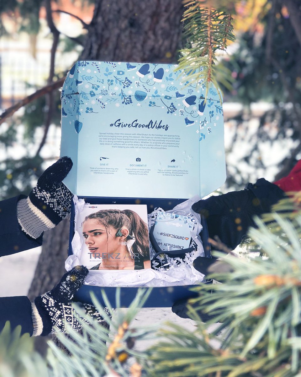 #GIVEAWAY! To #GiveGoodVibes, we’re giving away our BOGO box to one of you!

TO ENTER:
* Like this tweet
* Follow <a href="/AfterShokzCAN/">AfterShokz Canada</a> on Twitter
* Tag a 🇨🇦 friend
Bonus: RT

YOU’LL WIN:
* Trekz Air for you
* Open-box Trekz Titanium to share

CAN only. 18+. Ends 12/10/18 @ 11:59 PM ET.