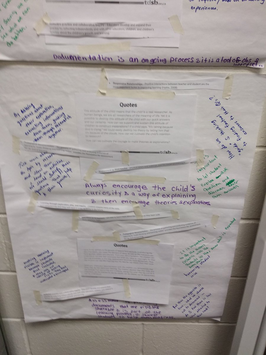 MmeLRT's tweet photo. Last PLC at #driftwood - discussed the power #peddoc. What do we see, think, wonder? How do we define pedagogical? What ways are our Ss sharing their understanding? Connecting practise &amp; curriculum doc @lstrangway @MsPoulis @mpalmer1073 @MrWellmanTDSB @EarlyYearsTDSB https://t.co/AxymmErVkW
