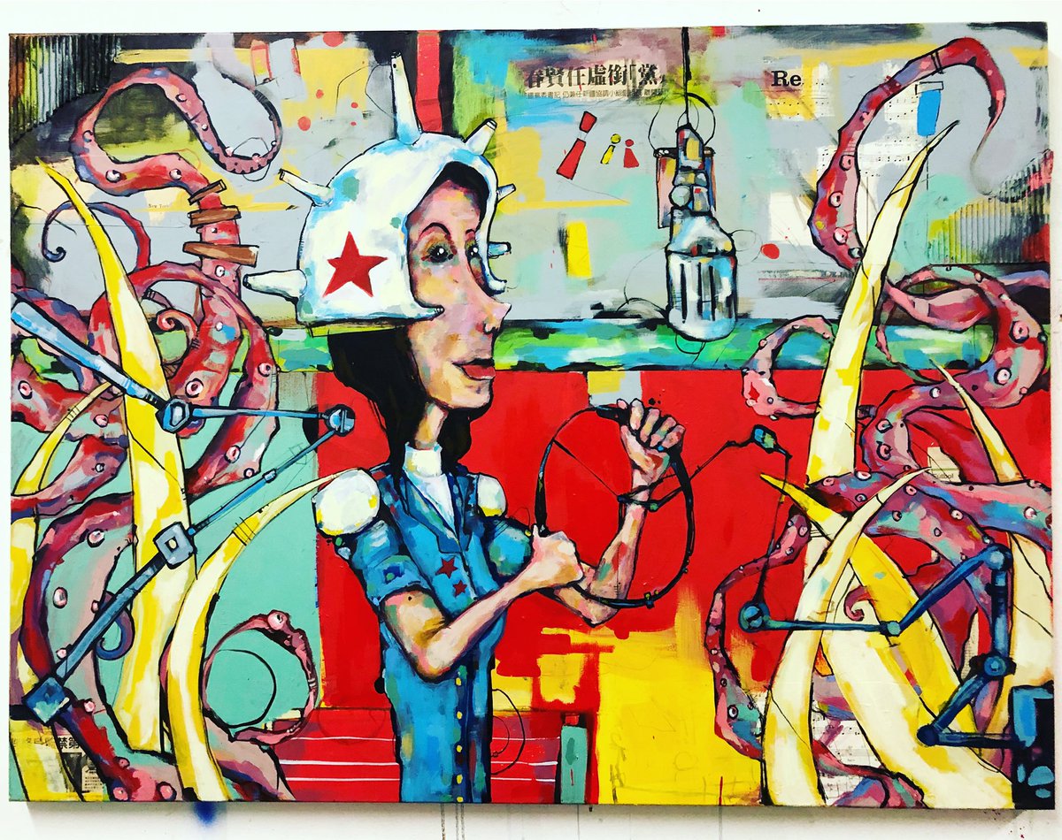 BunnyXlv's tweet photo. “Distraction Abstractions”
(48”x 36”, Acrylic, Mixed Media on Canvas.)
Now Available in the Studio
#fineart #popsurrealism #newcontemporary #subconciousart #bunnyxlv #spacecadet #artetico #chicagoartist #streetartistry #chicagoart #pilsenartist #contemporaryart #arteurbano https://t.co/cVJPAM16kx