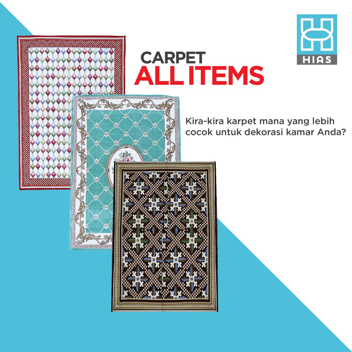 Dapatkan karpet Machine Made atau Microfiber Plain @hias.id  dengan harga spesial mulai dari Rp. 359.960,- dari harga normal Rp. 899.900,- hanya sampai dengan 13 Desember 2018! 
.
Syarat &amp; Ketentuan berlaku, selama barang masih ada