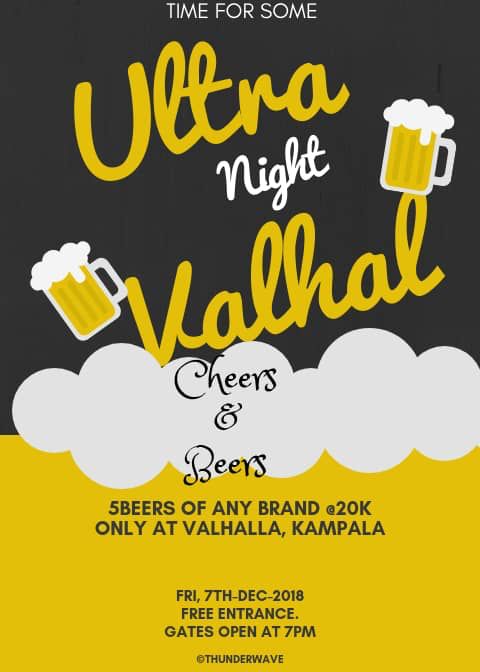ZimbaliLounge's tweet photo. Today is the long awaited #UltraNight is happening today at @valhallakampala.
Usher in the weekend with cheers 🍻 and Beers 🍻
See you later 👍🏽 https://t.co/nEf45TWq1W