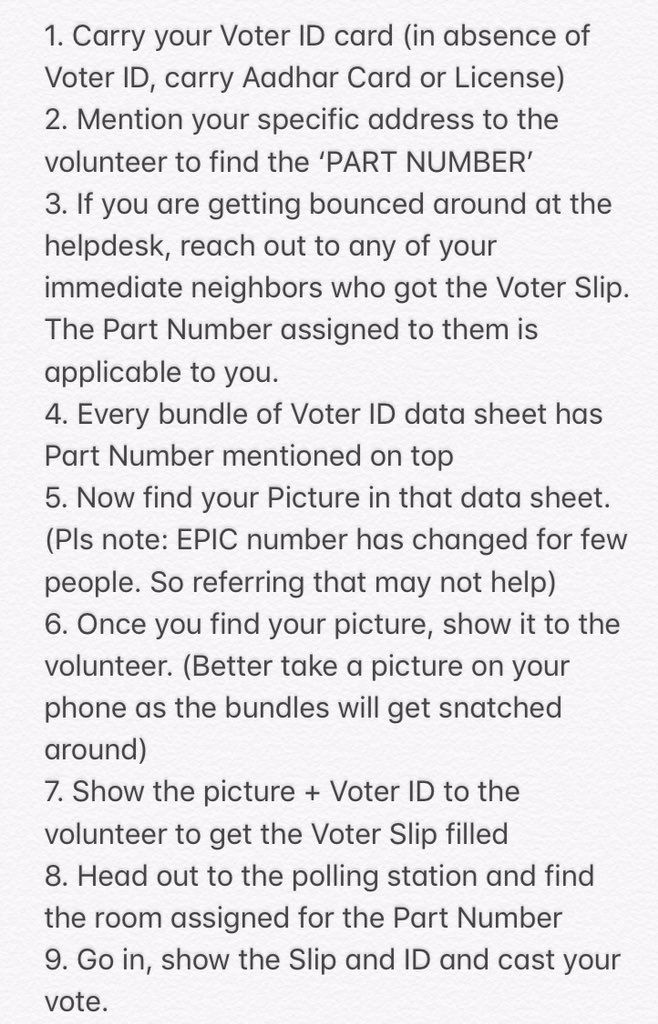 RonnieTheWalker's tweet photo. #TelanganaElections #VotingHelp #Hyderabad
IMP: If you didn’t get the Voter Slip delivered to you, you need to get that filled at the help desk. Every polling station has helpdesk. To make it easy, follow the steps
PLEASE RT https://t.co/VujVFLVtAU