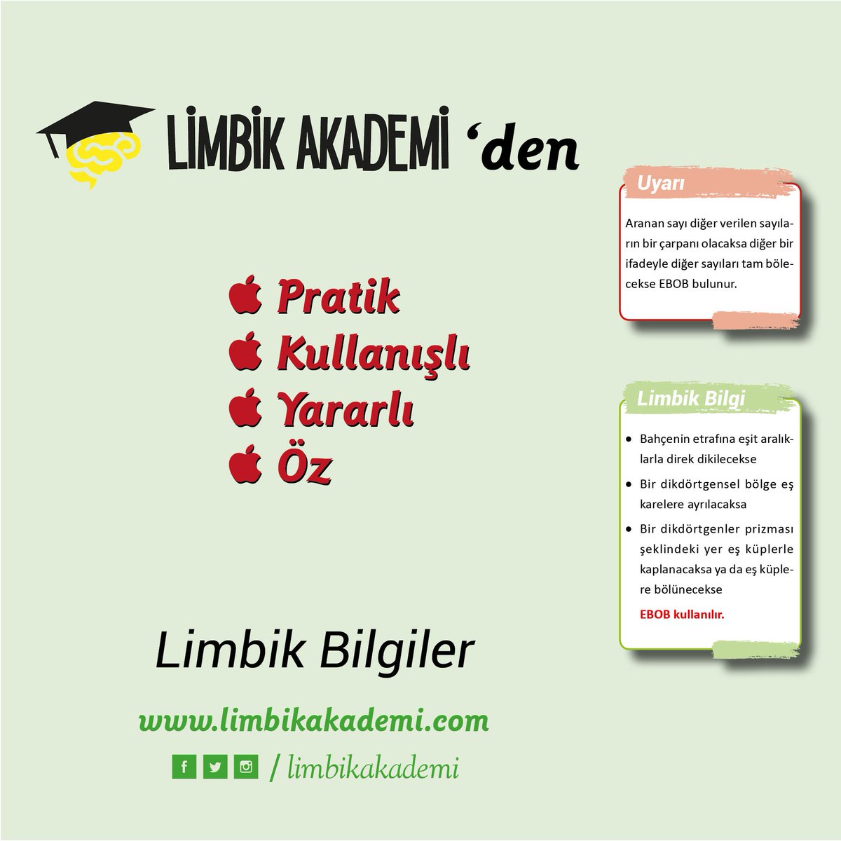Limbik bilgilerle öğrendiklerinizi kalıcı hale getirebilirsiniz.
#yks #tyt #ayt #limbikakademi #limbikbilgiler #tytmatematik #2019tyt