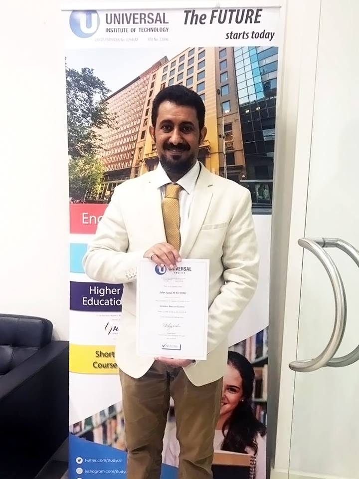 studyuit's tweet image. Jaber, from Saudi Arabia, recently graduated from his Elementary General English course from Universal English @study_ue . Congratulations on your achievement 👏👏We are pleased to see your improvement and current English skills.✨ #universallife