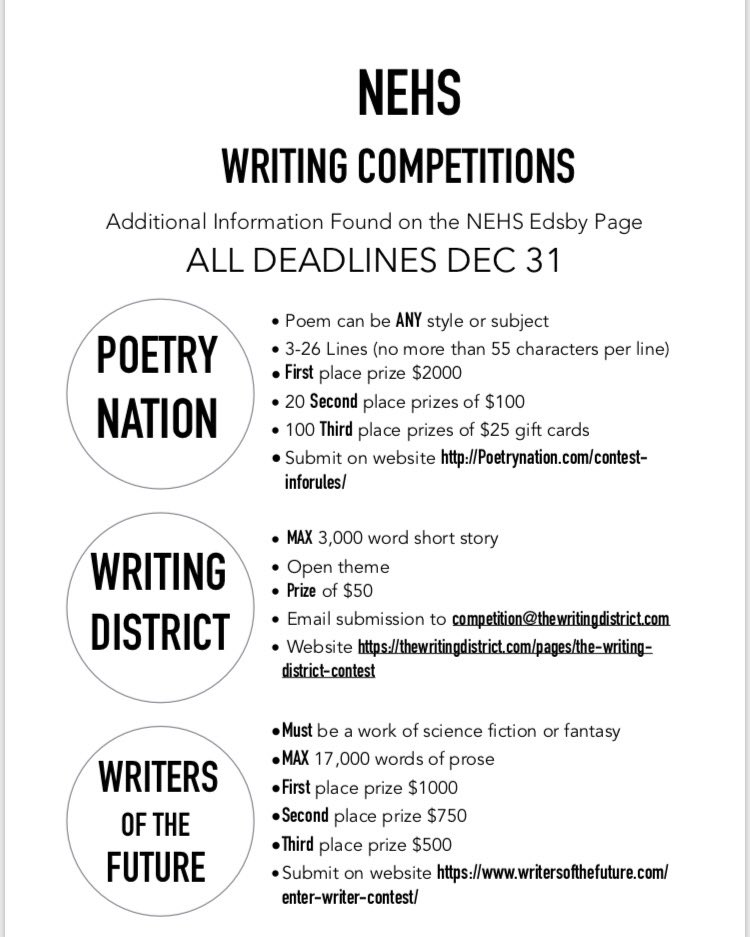 Make sure to take a look at our writing competitions below!