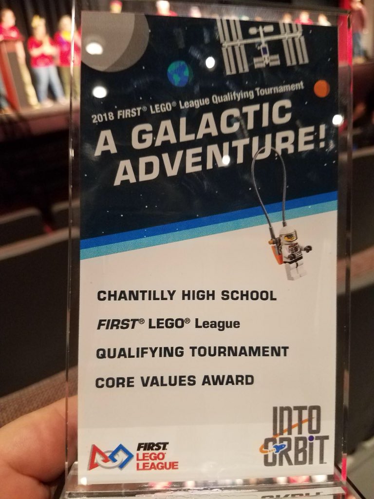 Latertweet (is that a thing?) A few weeks ago, Husky Robotics took home the Core Values Award at <a href="/firstlegoleague/">FIRST LEGO League</a> Chantilly! Discovery, Innovation, Impact, Inclusion, Teamwork, and FUN! #IntoOrbit2018