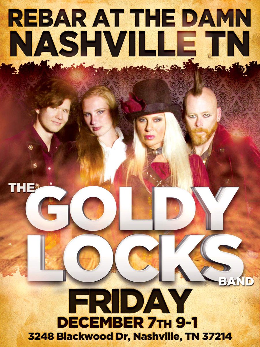 Goldylocksrocks's tweet photo. TOMORROW!!!! DECEMBER 7th at Rebar at the Dam with The Goldy lockS Band!!!!!
#GoldyLocks #GoldylockSBand #Rebar #RebarAtTheDam #RodSaylor #RodSaylorDrummer #KevinCorbo #JessLaCoy https://t.co/KeujNexoml