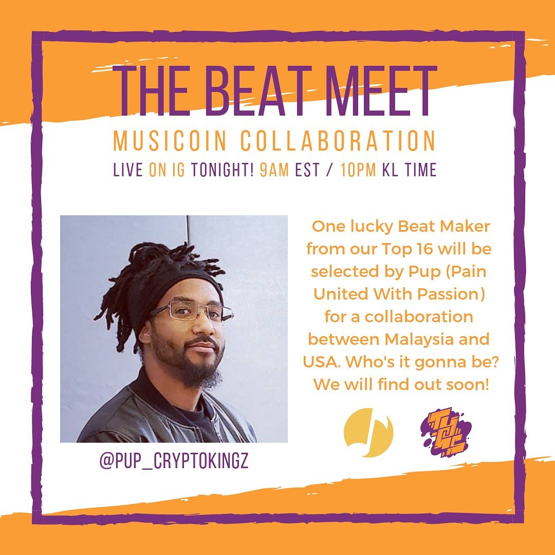 Tune in Live on IG (tygsofficial) as <a href="/CryptoKingz88/">Bob Manner</a> PUP selects his favorite beat from our Top 16 TYGS: The Beat Meet Battle for a collabo on <a href="/musicoins/">Musicoin Project</a>! #tygs #hiphop #battle #platform #TheBeatMeet #tygsbeatmeet #cryptokingz #collaboration