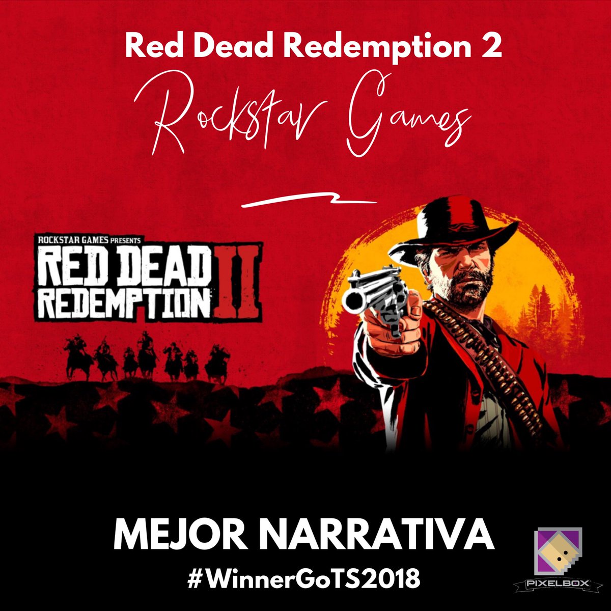 PixelBoxLA's tweet photo. GANADOR A MEJOR NARRATIVA: Red Dead Redemption II #Gots2018 https://t.co/ya4l2WjbFp