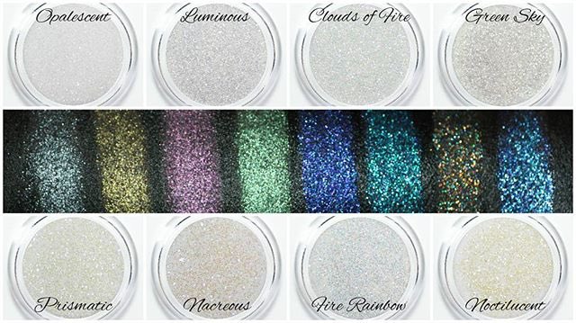 Our “Iridescent Cloud” glitters appears white in the jar but come to life on a dark base... ✨✨✨

Available on our website!