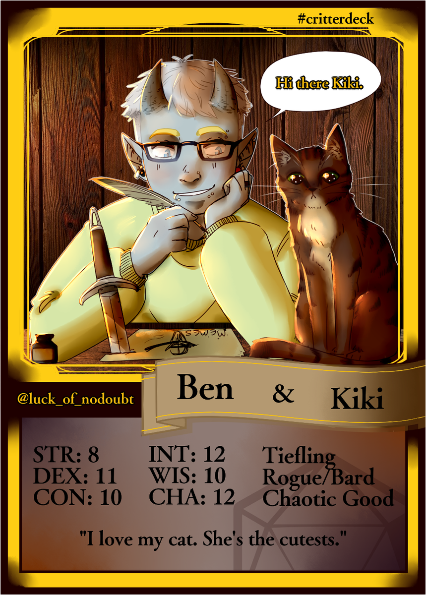 luck_of_nodoubt's tweet photo. decided to redo my #Critterdeck card cause i feel like i've leveled up quite a bit this past year
#CriticalRole https://t.co/xcmBxsKRDZ