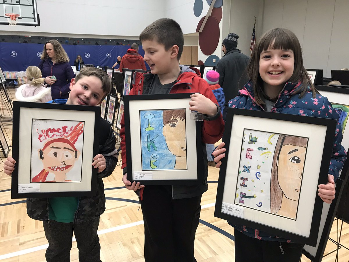 CEArtTeacher's tweet photo. What an awesome turn out for our CE art show! Thank you CE families for supporting the visual arts. @myccs @CarmelElemPTO #loveteachingart #cerocks #2018 #december #bestschoolever https://t.co/t9uSYI4YiD