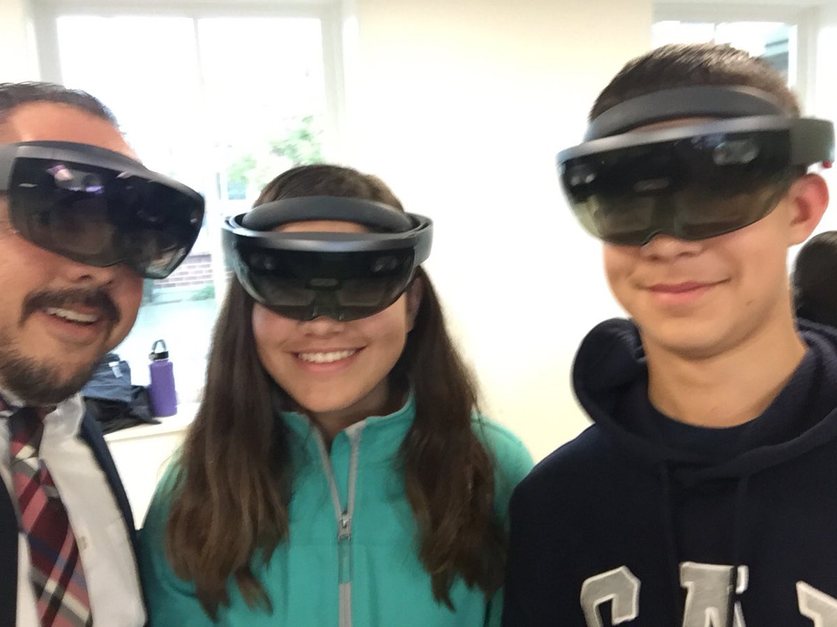 edtech_williams's tweet photo. Testing out the #MicrosoftHoloLens  and #FruitNinja on the #HTCVive in #LennoxDistrict as part of #DigiCamp https://t.co/eMWRCElL6j