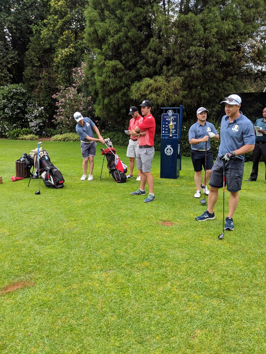 mikestopforth's tweet photo. It's a RED letter day on the magnificent East Course @Royal_JHB_Golf, for the inaugural #RHC2018. https://t.co/9hamt2r3zA