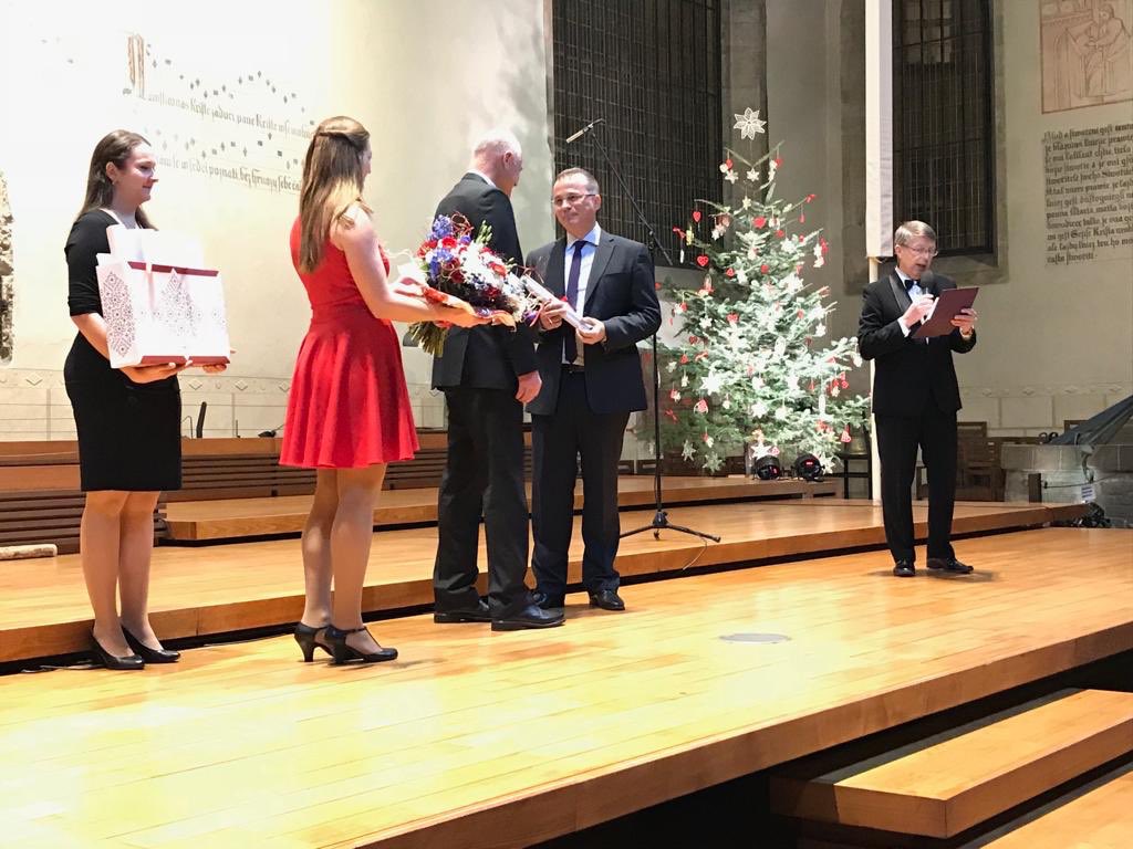 PumeraGroup's tweet photo. Martin received #Rector @vscht #Excellence in Science Award in historical #Bethlehem Chappell (1391) in #Prague yesterday. I thanked to all my coworkers and students in Singapore &amp; Prague, my parents and my wife for bearing with me 🙏😅 https://t.co/VasyoVnxXE
